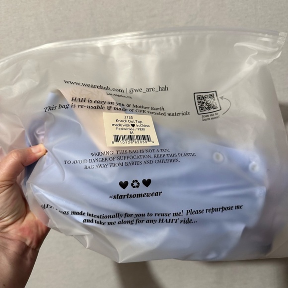 NWT We Are HAH Knock Out Top - periwinkle - Picture 5 of 5